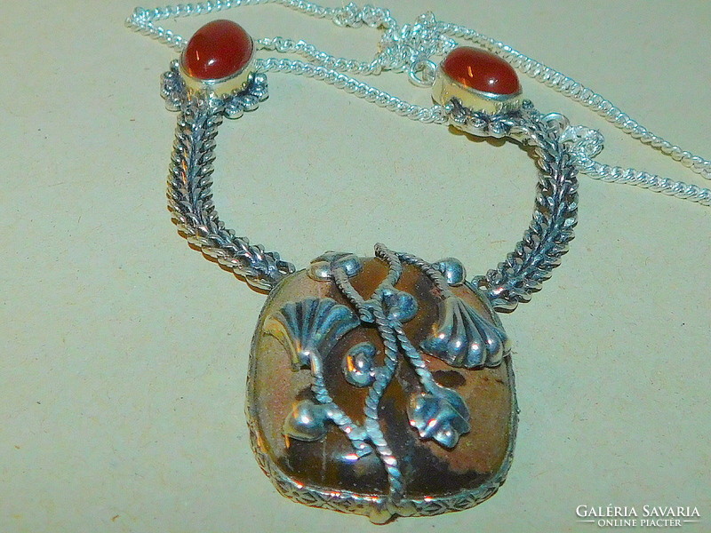 Unique ornate ethnic Tibetan silver handcrafted necklace
