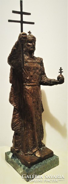 Bronze statue of Saint Stephen László Bánvölgyi