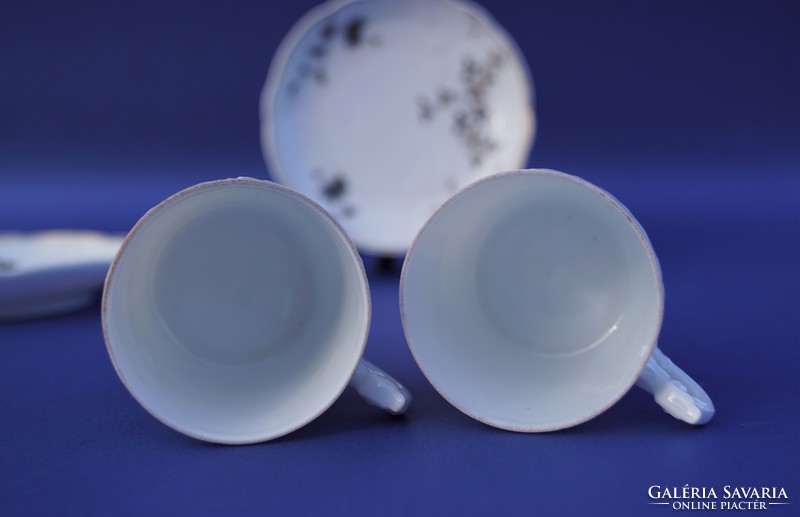 Antik 1890-es évekből ritka Rosenthal Louis XIV jelzésű német porcelán mokkás csésze párban