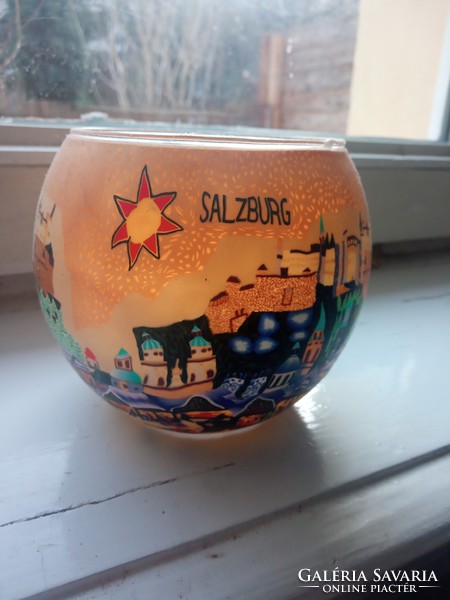 Salzburgi "világító" üveg mécsestartó