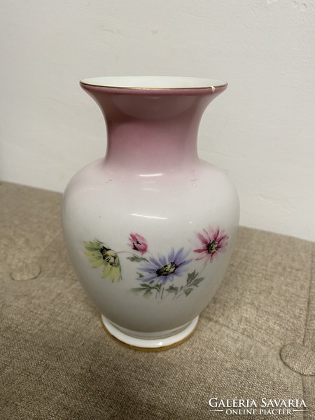 Hollóházi Virágos Porcelán Váza