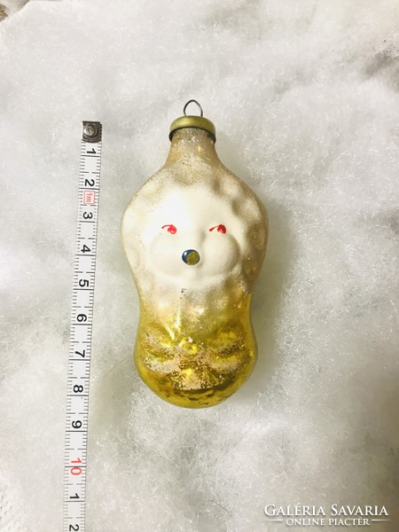 Régi retro antik üveg karácsonyfadísz pólyás baba