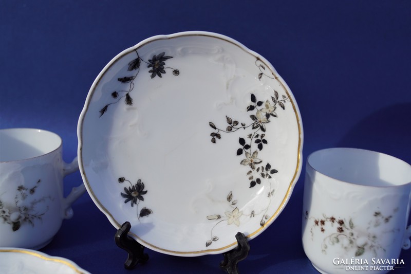 Antik 1890-es évekből ritka Rosenthal Louis XIV jelzésű német porcelán mokkás csésze párban