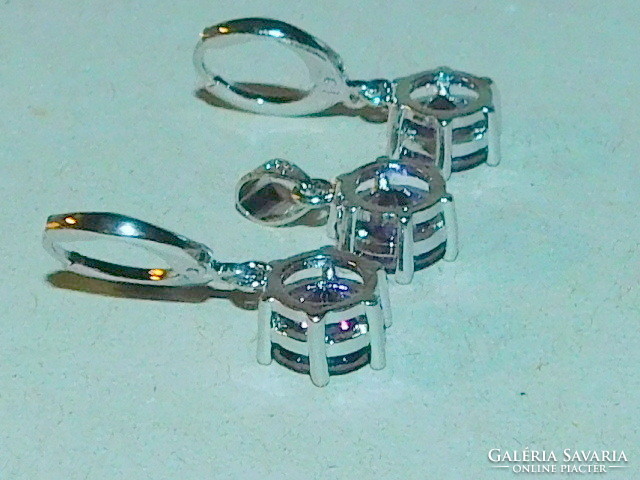 Amethyst luster crystal stone white gold filled jewelry set