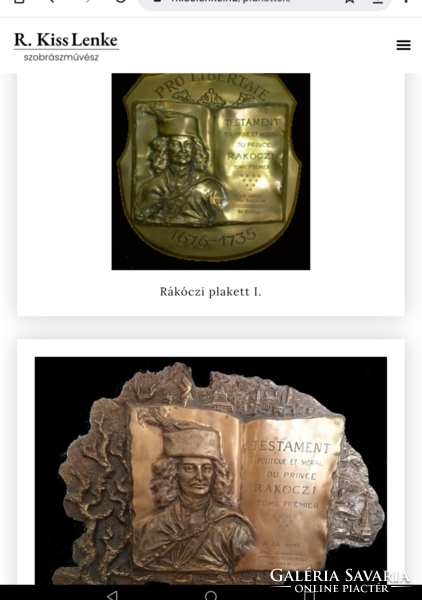 Original r. Kiss Lenke (1926-2000) bronze statue plaque with crabs