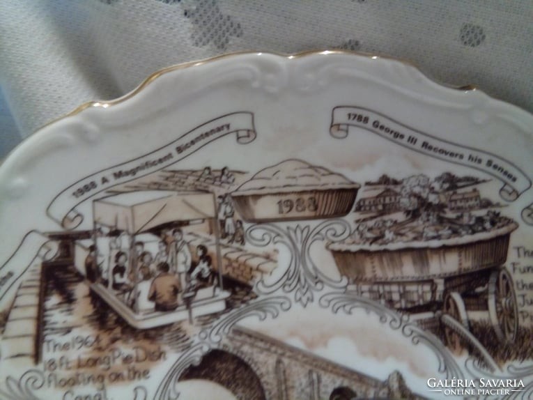 Angol porcelán jubileumi tányér