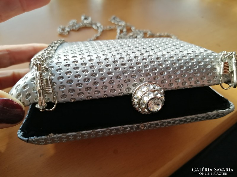 Theatrical silver stoned purse