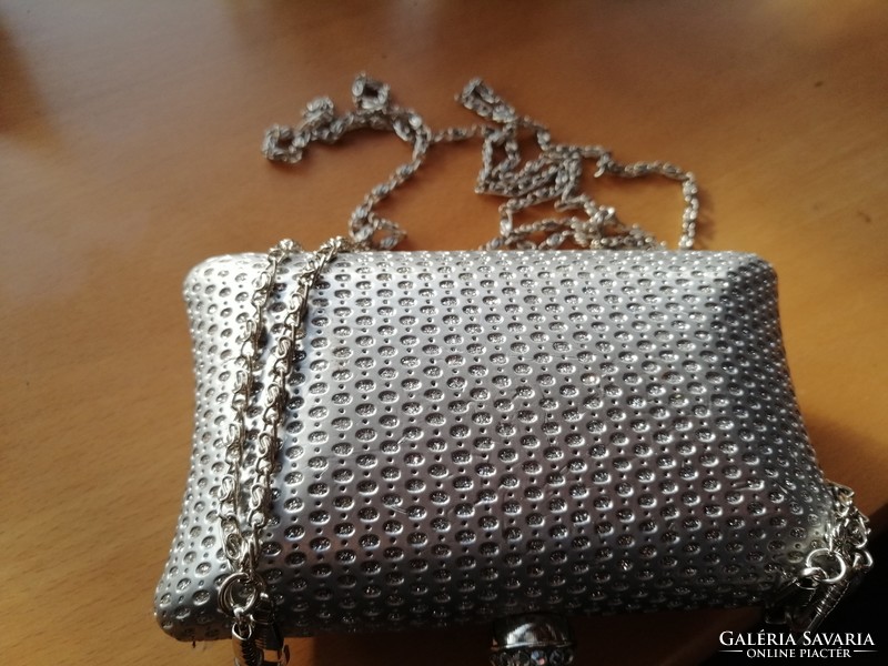 Theatrical silver stoned purse