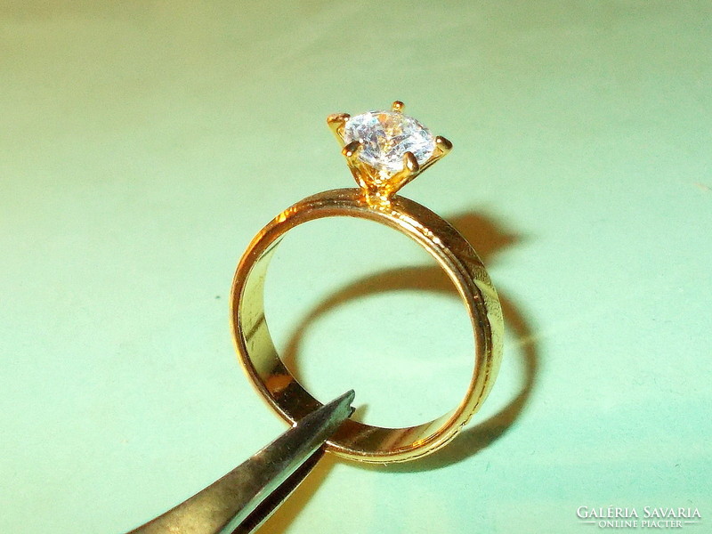 Art Deco Mest. Gyémánt köves Arany Gold Filled Gyűrű 6.5-es