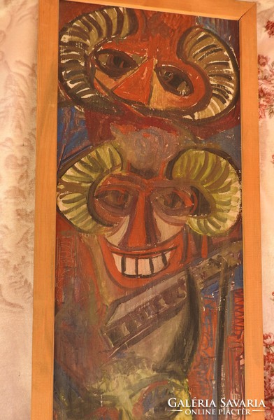 The painting of László Puskás (Hungary, February 22, 1941–) is masquerade