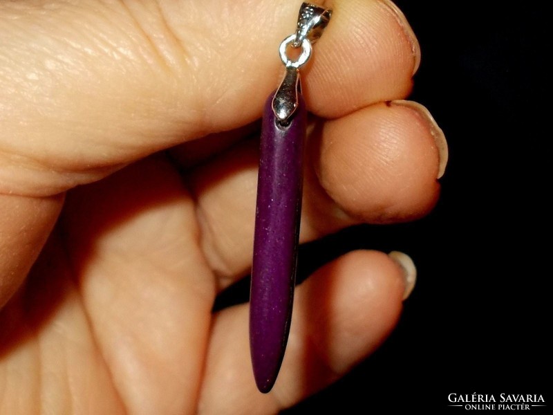 Purple howlit mineral spike pendant with 18kgp marked hanger