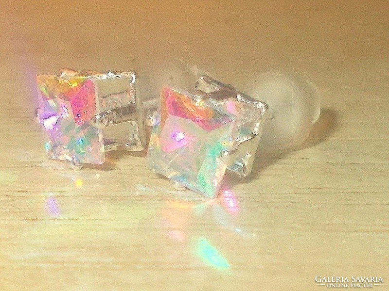 Aurora borealis northern light cube earrings