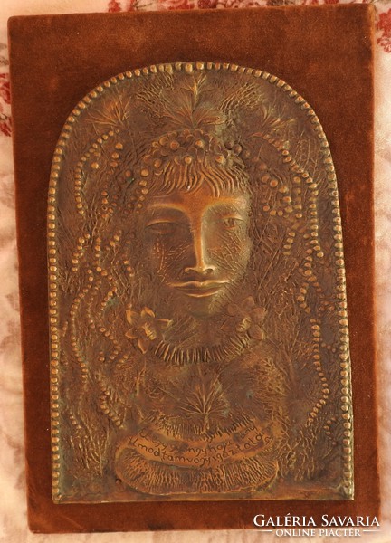 Rácz edit bronze wall plaque relief with omega quote