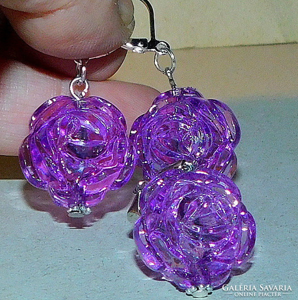 Violet flower pearl craft jewelry set