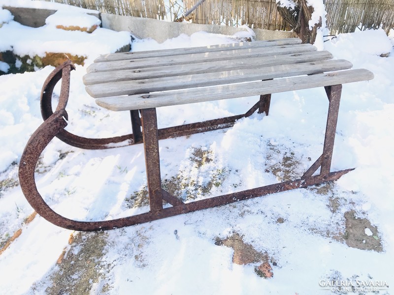 Old retro wooden sledge from the 50-60s, riveted, also for Christmas decoration !!!