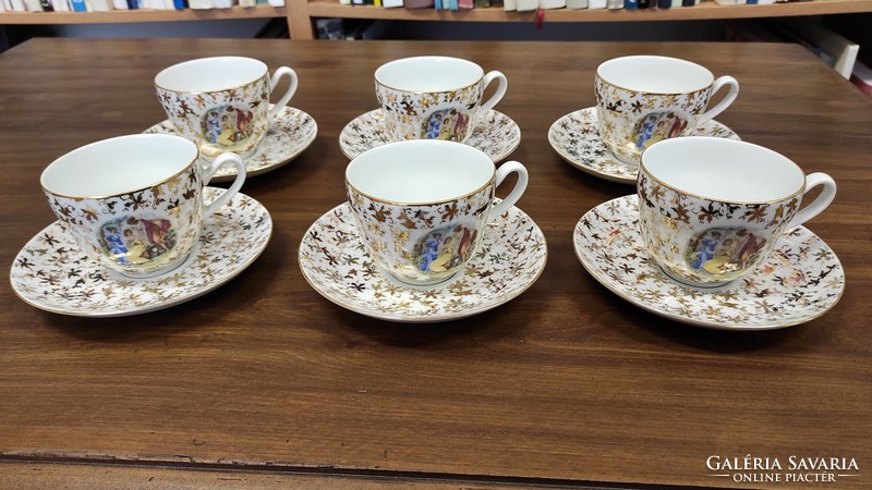 Hand painted beautiful gilded Czech Epiag porcelain tea set