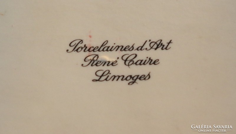 Antik kézzel festett René Caire Limoges tálca