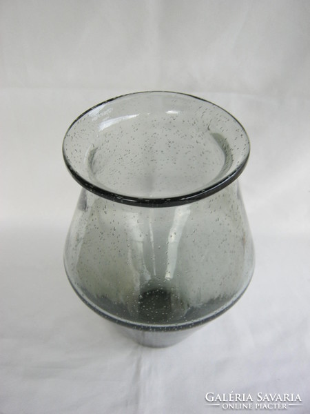 Retro ... Heavy thick bubble glass vase 1.6 kg