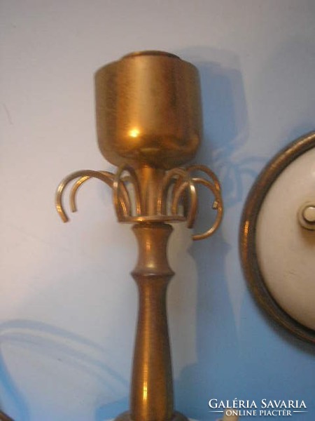 U7 art deco, pair of table lamps with vinyl base + copper socket with switch, rarity for sale