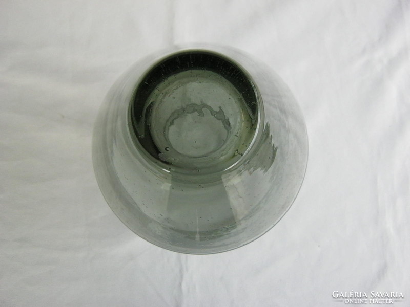 Retro ...  súlyos vastag buborékos üveg váza 1,6 kg