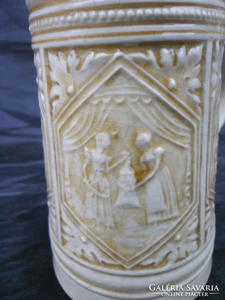 1890s.Extra rare zsolnay old ivory, ivory glazed jug,