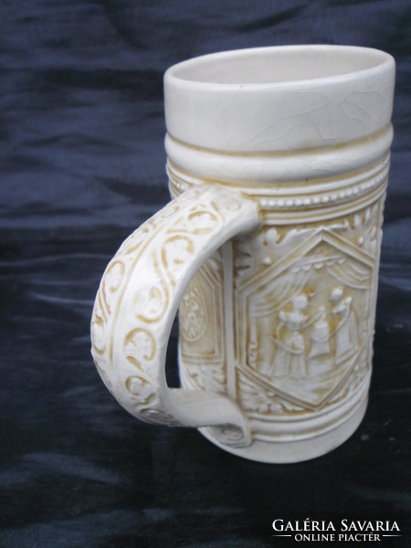 1890s.Extra rare zsolnay old ivory, ivory glazed jar, flawless.