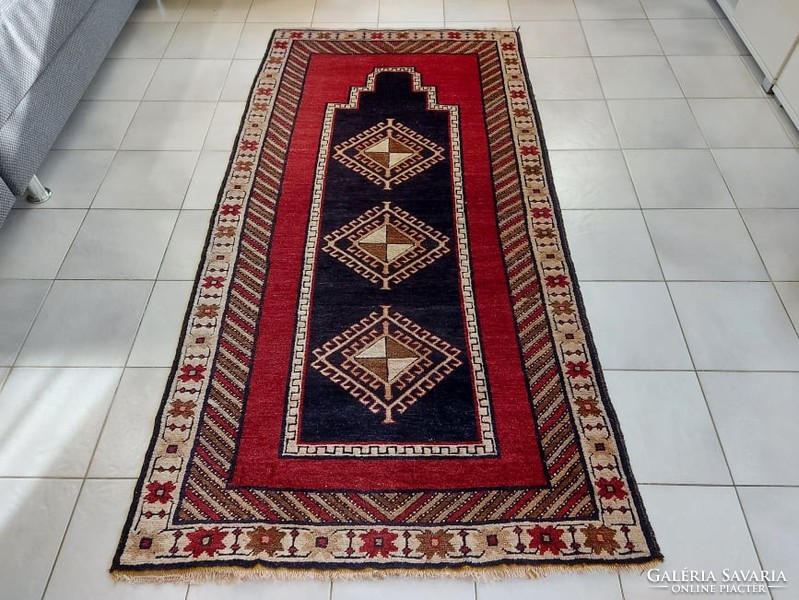 Kazakh pattern 96x192 hand-knotted wool Persian prayer rug bfz_25