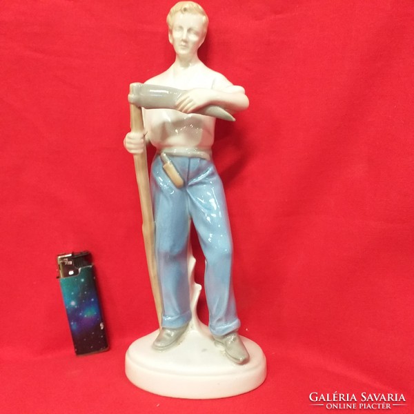 German, German Lippelsdorf, reaper male porcelain figurine .25 Cm.