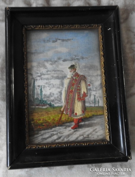 Old miniature - needlework and painting