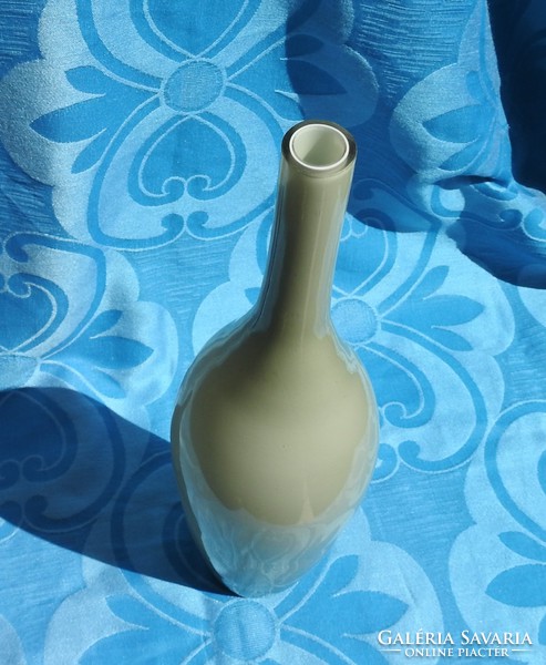 Hatalmas duplafalú üvegműves tejüveg váza