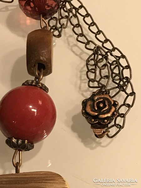 Retro necklace with a spectacular pendant, 60 cm long