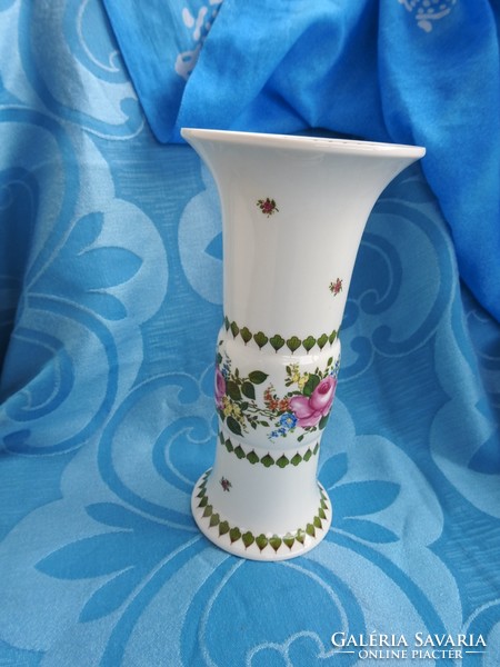 Unterweissbach rose patterned long studio vase _vase