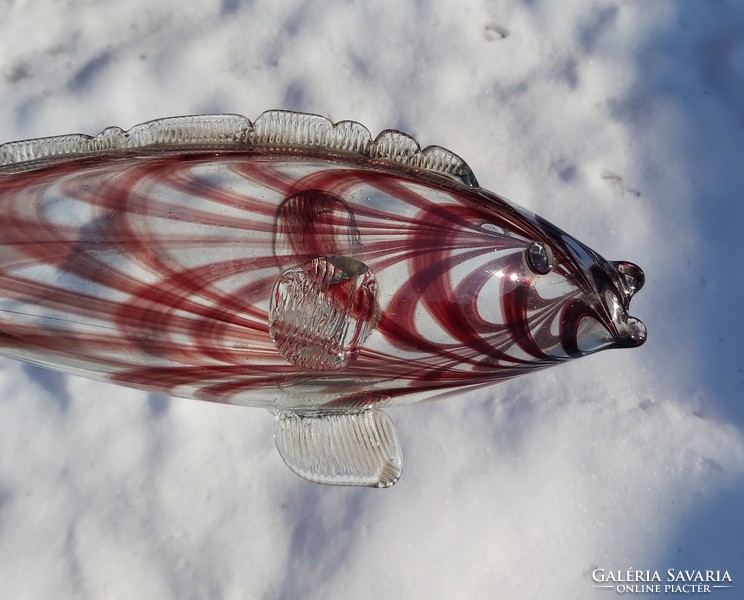 Gyönyörű nagyméretű mesés színes üveg hal üveghal nosztalgia darab Gyűjtői szépség