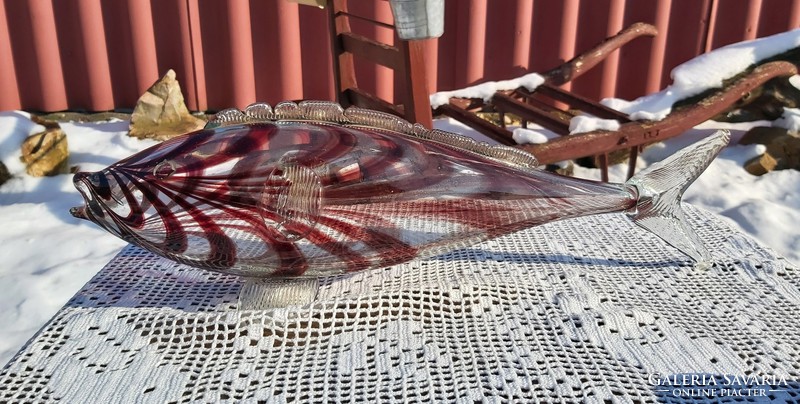Gyönyörű nagyméretű mesés színes üveg hal üveghal nosztalgia darab Gyűjtői szépség