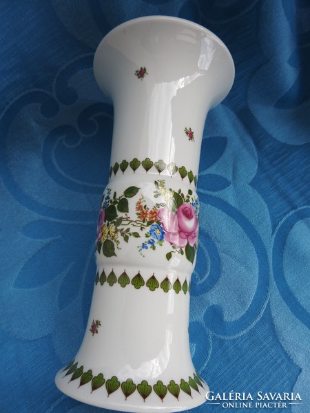 Unterweissbach rose patterned long studio vase _vase