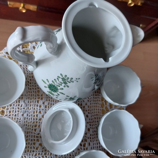 Minőségi HUTSCHENREUTHER Germany 6 személyes porcelán teás kávés készlet, jelzett, hibátlan állapotú