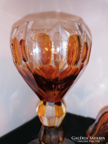 Cup with amber lid and polished glass