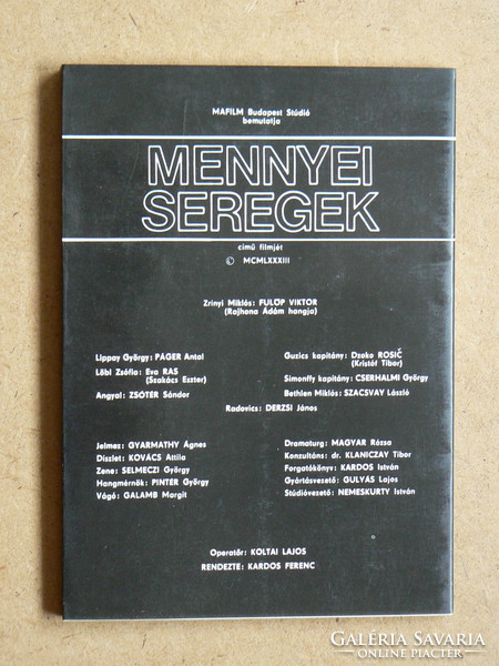 MENNYEI SEREGEK (EGY FILM DOKUMENTUMAI) 1983, KÖNYV JÓ ÁLLAPOTBAN,