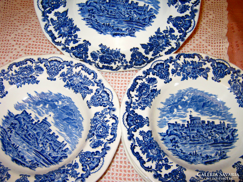 6 English faience plate enoch wedgwood porcelain