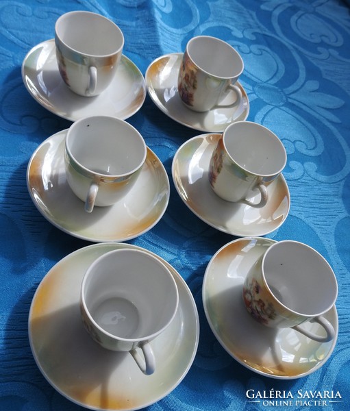 Victoria iridescent pearly coffee set with iridescent pearls