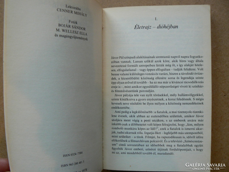 JÁVOR PÁL (SZEMTŐL SZEMBEN), BÁNOS TIBOR 1978, KÖNYV JÓ ÁLLAPOTBAN,