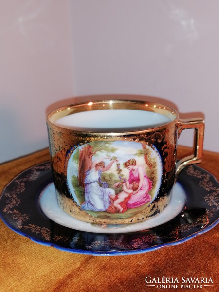 Bécsi porcelán teás csésze aljjal