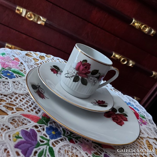 Neuerer PM Bavaria Qualitäts porcelán teás kávés reggeliző készlet, szett, egyedi, jelzett, hibátlan