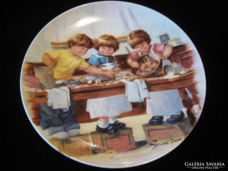 Bradex decorative plate, / limited number /, 216 cm, children in the kitchen sign, 1986.