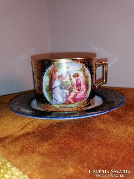 Viennese porcelain tea cup with saucer