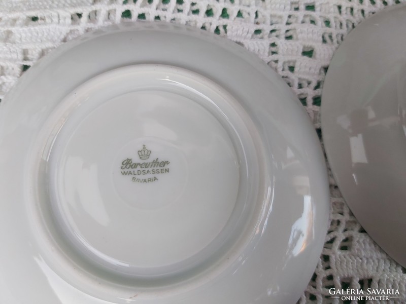 Gyönyörű zöld Bareuther Bavaria kávéscsésze szettek kávés csésze szett, porcelán, Gyűjtői darab