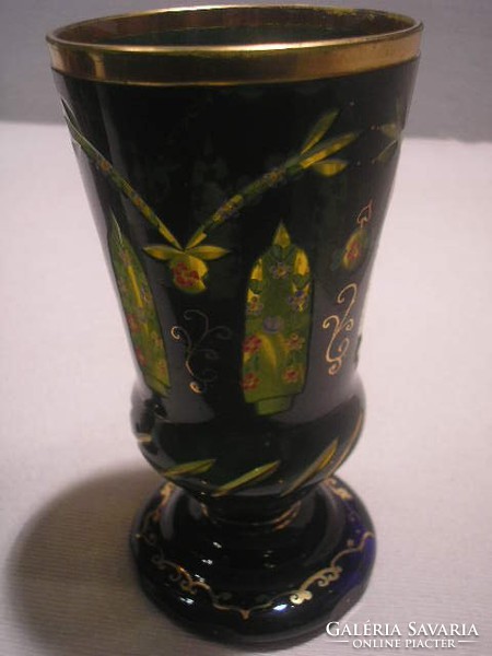 N14 fine Biedermeier polished gilded decorative glasses in wonderful colors, available as a gift