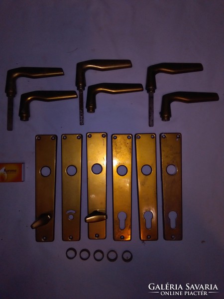 Three pairs of handles and covers - together - in gold