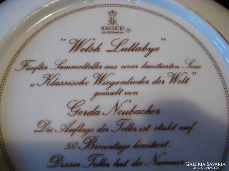 Bradex decorative plate, / limited number /, signed 19.5 cm, made of Kaiser porcelain