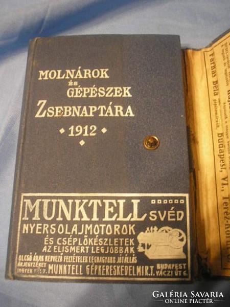 N26 Az igazi Magyar kenyérsütéshez való 1912-es Molnároknak gépészeknek való szaknaptára ritkaság
